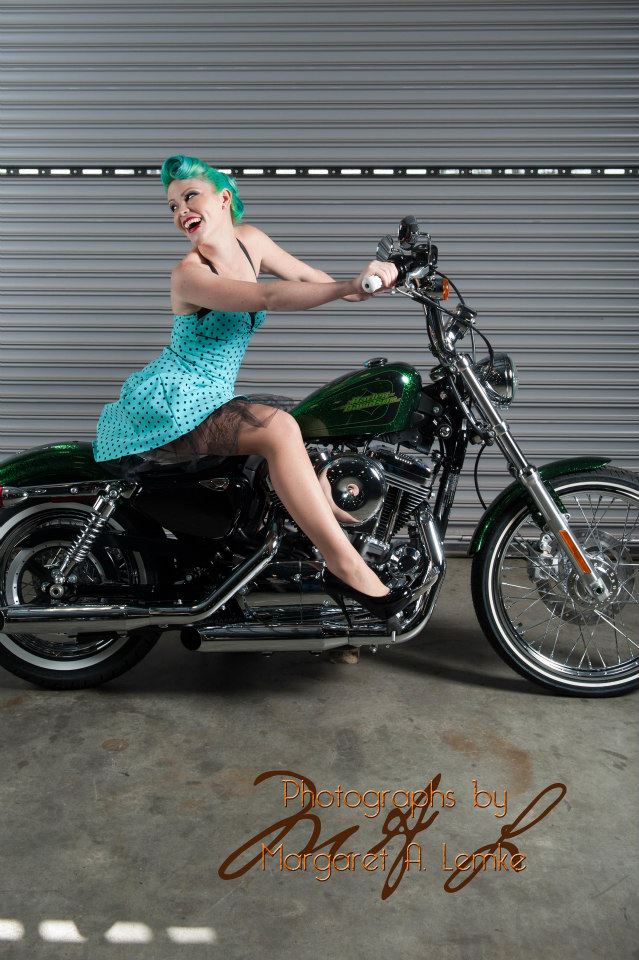 Female model photo shoot of Gypsy Blue by Margaret Lemke Photography in Killer-Creek Harley Davidson Roswell, GA