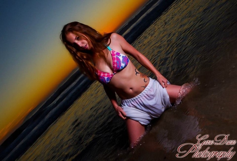 Female model photo shoot of April the White Tornado by Gene Dunn Photography in Oxnard Shores Beach, Ca