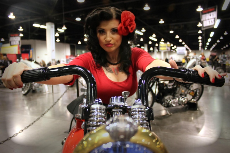 Female model photo shoot of nikki spice in Easyriders Bike Show