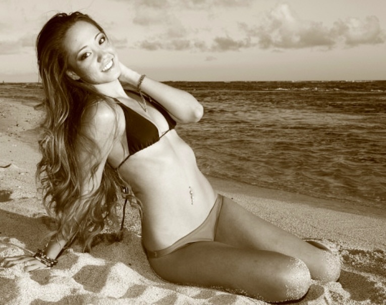 Female model photo shoot of Sashakini in At the beach