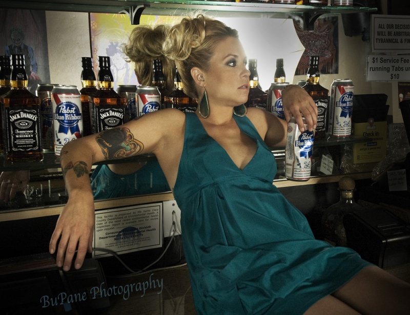 Female model photo shoot of BuPane Photography  in Jack's Bar San Jose