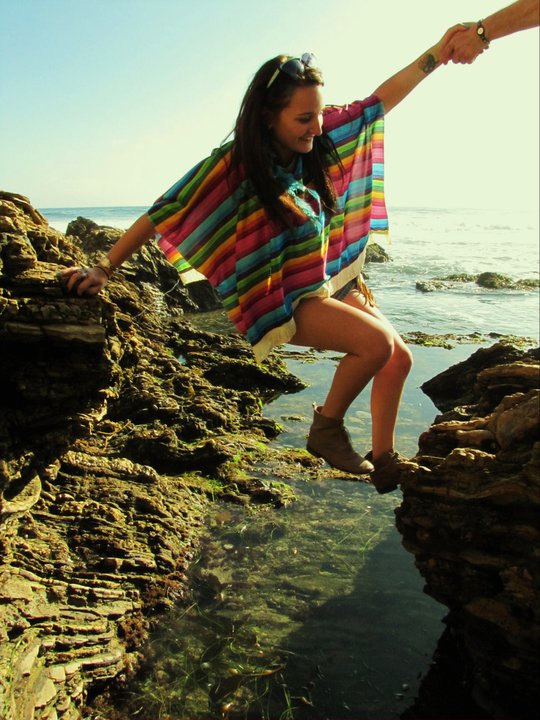 Female model photo shoot of Manic Pixie Dream in Crystal Cove, Ca