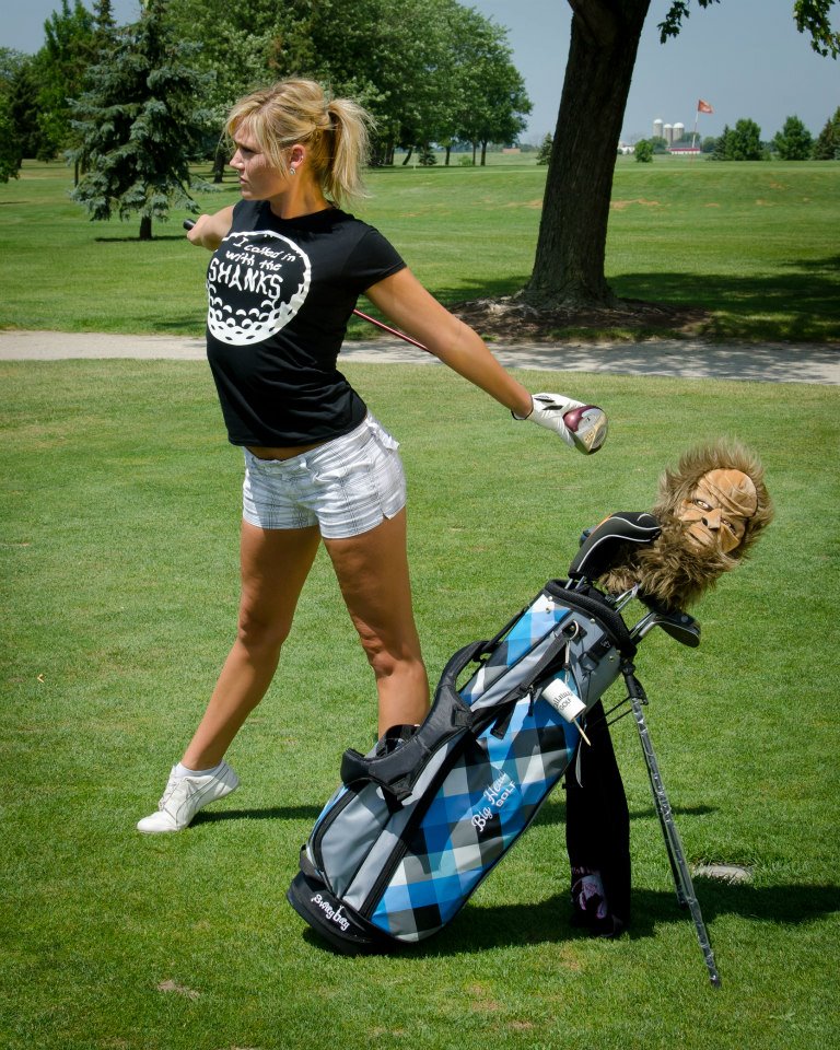 Female model photo shoot of Stephanie Van Groll in Countryside Golf Course Kaukauna, WI