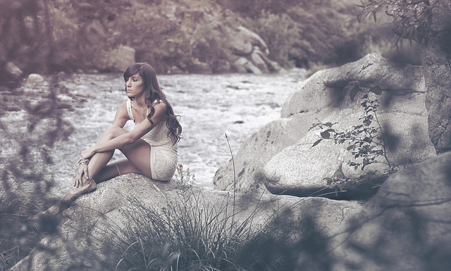 Female model photo shoot of Ashley Church in Feather River