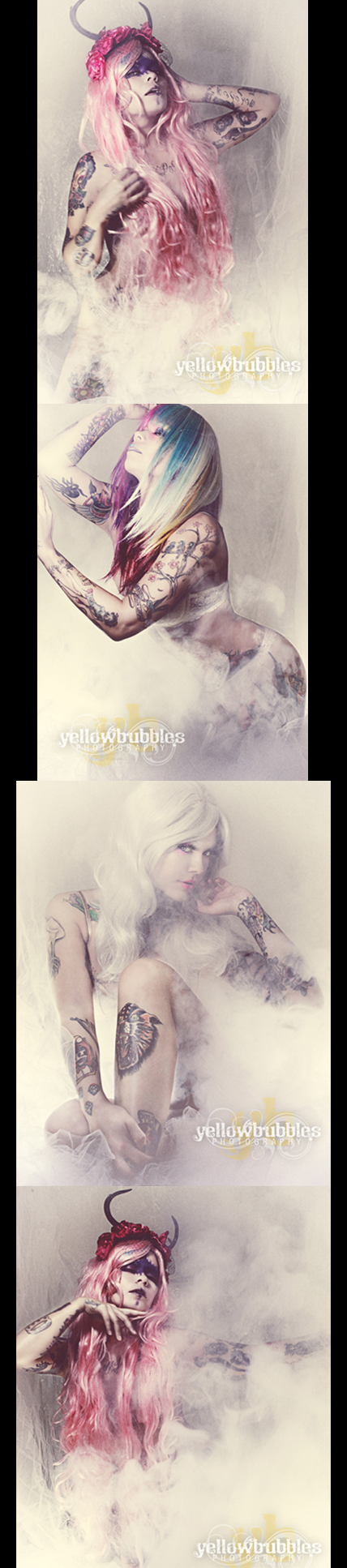 Female model photo shoot of Yellow Bubbles