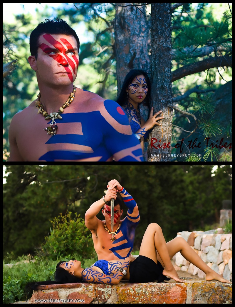 Male model photo shoot of I am Grey and Matthew Scott8 in Colorado, body painted by AndersonBodyArtFX