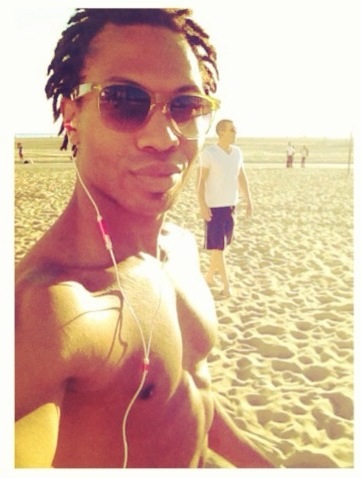 Male model photo shoot of JoVaughn spell in Santa Monica beach