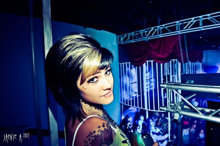 Female model photo shoot of L Raquel in san fransisco nightclub