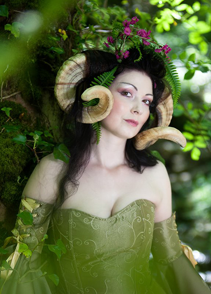 Female model photo shoot of The Druidess Of Midian by Rivendell Studios in An ancient forest in Cornwall
