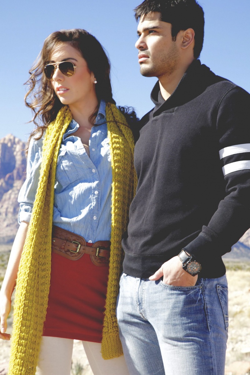 Male and Female model photo shoot of Luis DLT and CLF by Aaron Glassman in Red Rock Desert