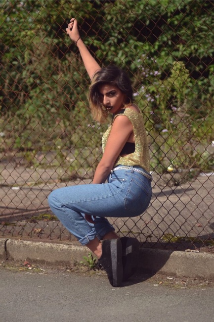 Female model photo shoot of Hina Ansari in Manchester Afflecks Palace