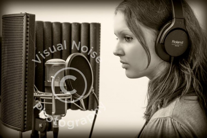 Female model photo shoot of Kirstyn Niccolle in Recording Studio, Norwich England