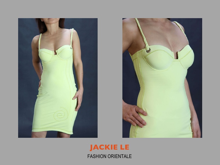 Female model photo shoot of JackieLe Fashion Design