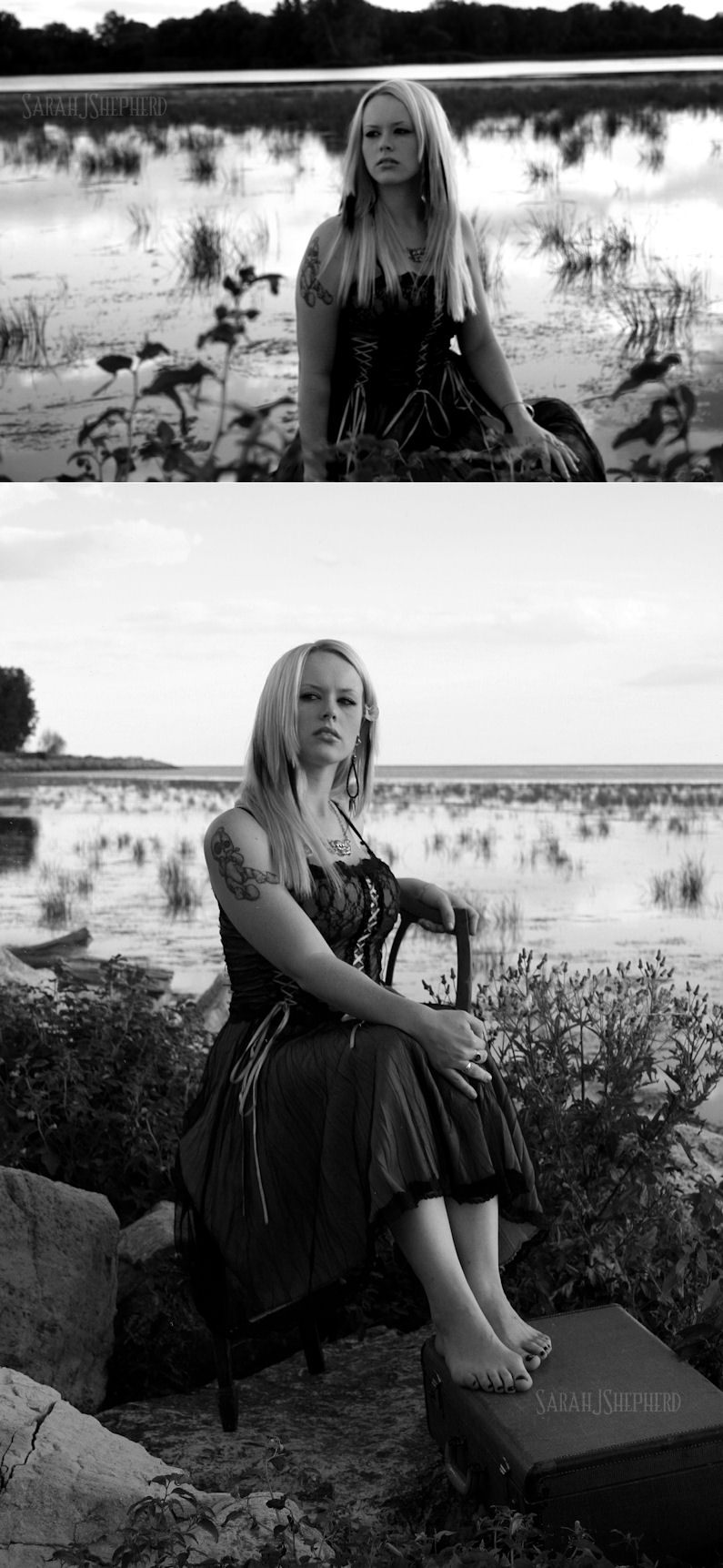 Female model photo shoot of Sarah J Shepherd and Rachiie Insanity in Pointe Mouillee, Michigan