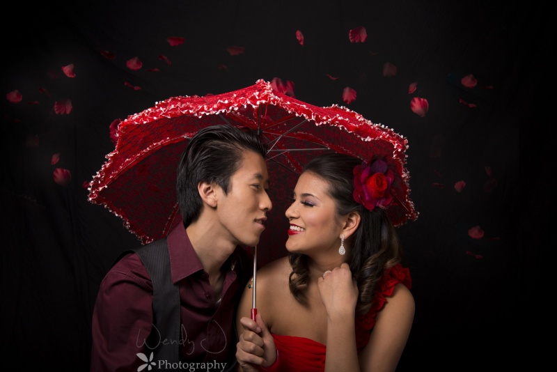 Female and Male model photo shoot of Wendy Jia and Sky Kao, makeup by Bev Hoy