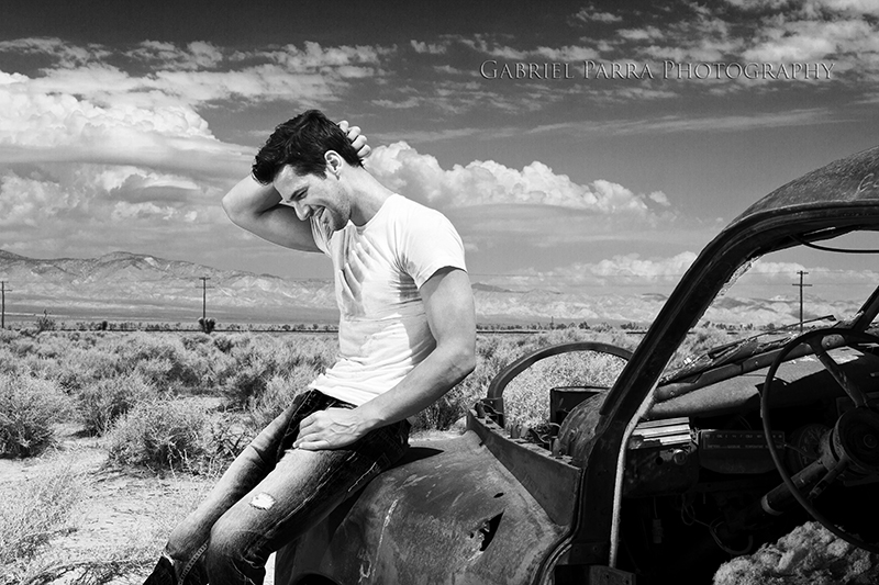 Male model photo shoot of Gabriel Parra in Mojave Desert, California