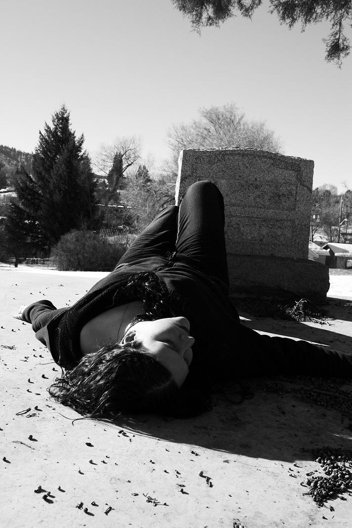 Female model photo shoot of Faerie Realm and Emberlyn Nix in Linkville Cemetery, Klamath Falls, OR