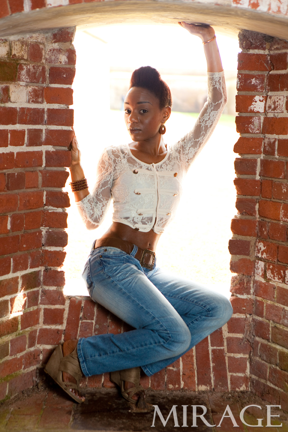 Female model photo shoot of  Sekhmina by Mirage Fotography in Fort Macon, NC