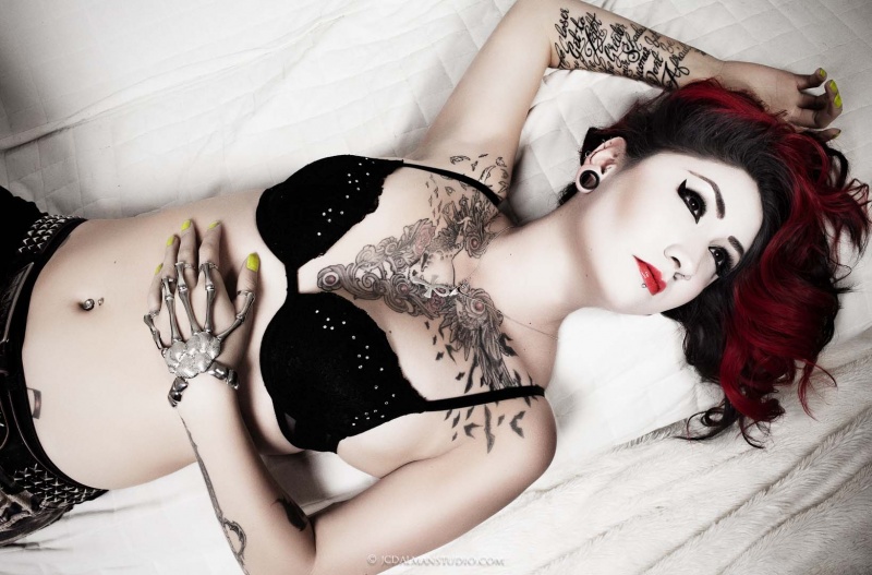 Female model photo shoot of Raze_Hell by JC Dalman, makeup by LipstickNeon