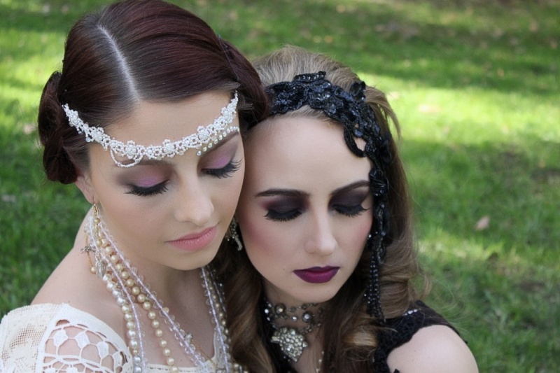 Female model photo shoot of Priscilla D Artist, Heather Rae and Rayne Day by Julietsdream, makeup by Priscilla D Artist