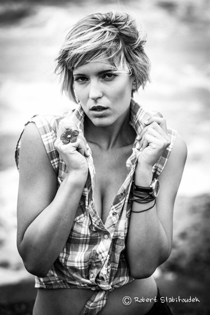Female model photo shoot of Erika Setkova by Robert Slabihoudek