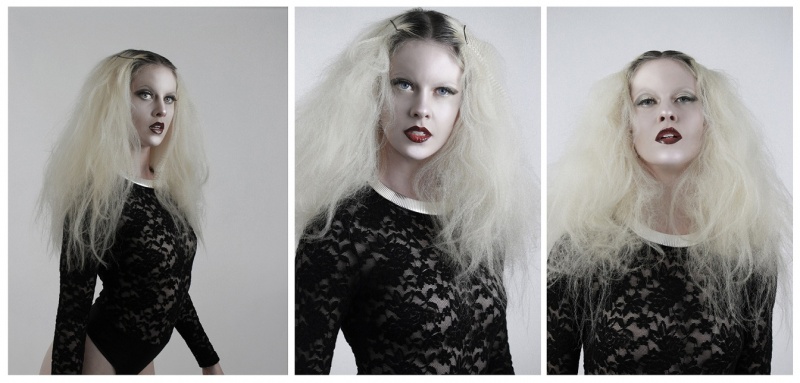 Female model photo shoot of -bridgette- and MeredithKay in Los Angeles Makeup School