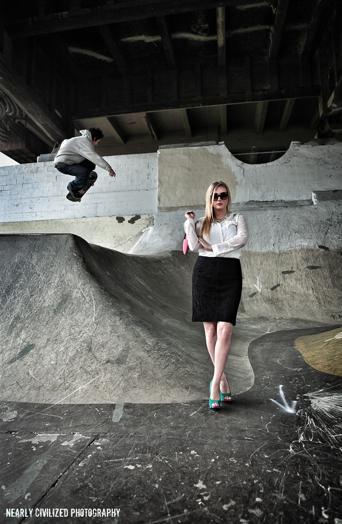 Female model photo shoot of Kristen Hartley by Nearly Civilized in Burnside Skate Park
