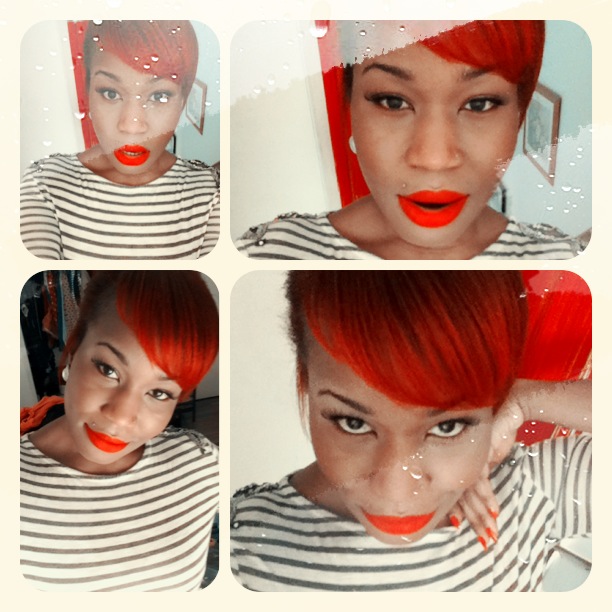 Female model photo shoot of Chez Akuri Makeup Desig in My Iphone :)