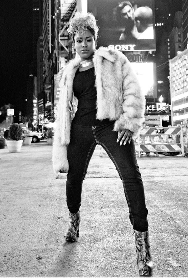 Female model photo shoot of Kimberly Daniels in Times Square