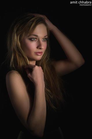 Female model photo shoot of Olga Gracheva by Amit Chhabra, makeup by Val C