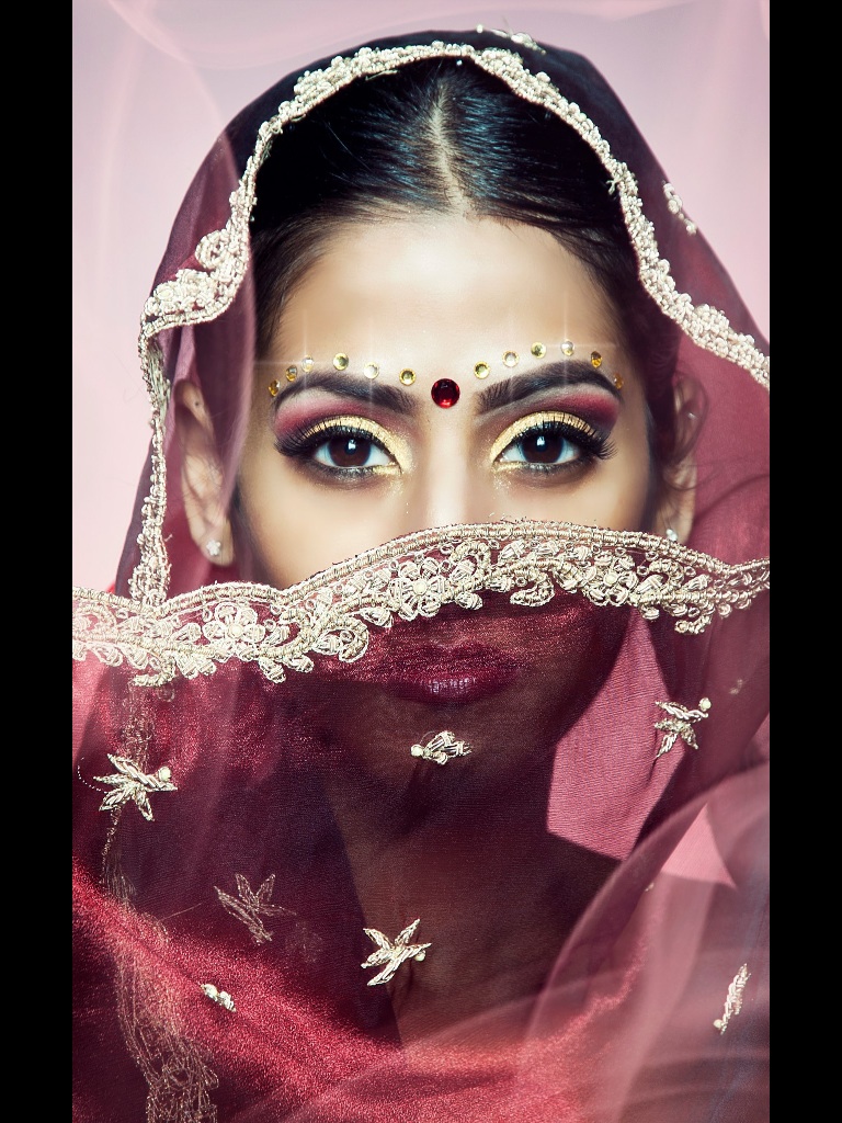 Female model photo shoot of Ajita by Eddie Zamora, makeup by MarieluvsMakeup 