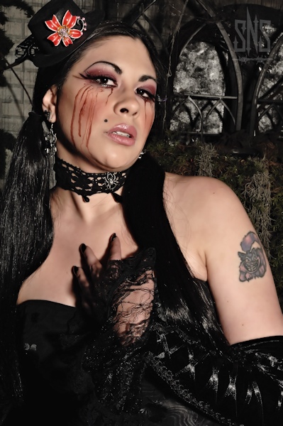 Female model photo shoot of Ms Morticia in Dream Reapers Haunted House, Chicago, IL