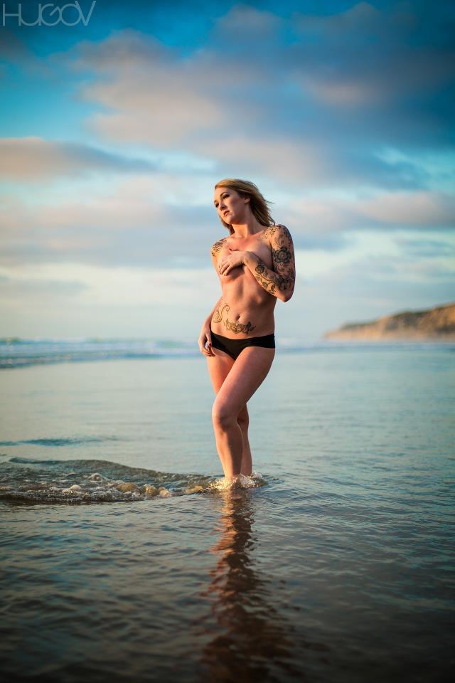 Female model photo shoot of Ducky Rickman by HUGO V PHOTOgraphy in Blacks Beach San Diego, CA