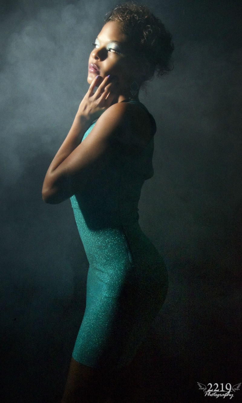 Female model photo shoot of Carmelia Scales in Studio 305