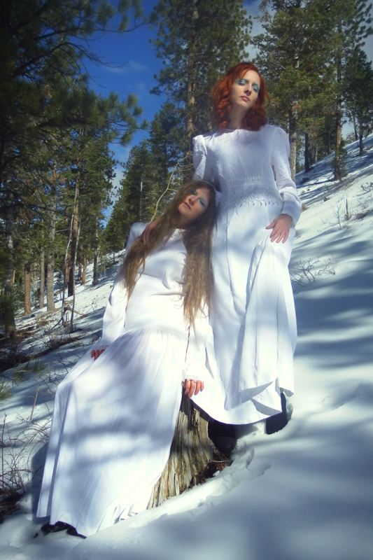Female model photo shoot of Bhakti Omwoods, Ashley Marie Hill and Fae Northern in Mt Charleston, NV