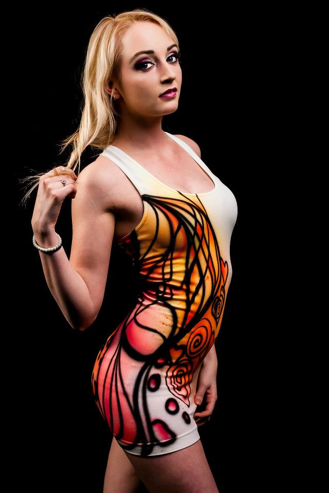 Female model photo shoot of Brenna Jenkins, body painted by Wild tapenologies