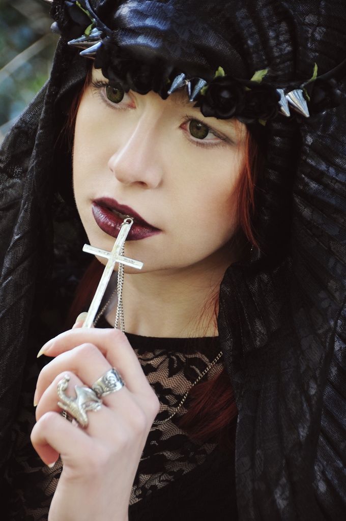 Female model photo shoot of Alex M Makeup in London, Brompton Cemetery
