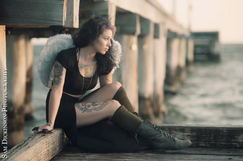 Female model photo shoot of Miss Tinx in altona beach- victoria- melbourne