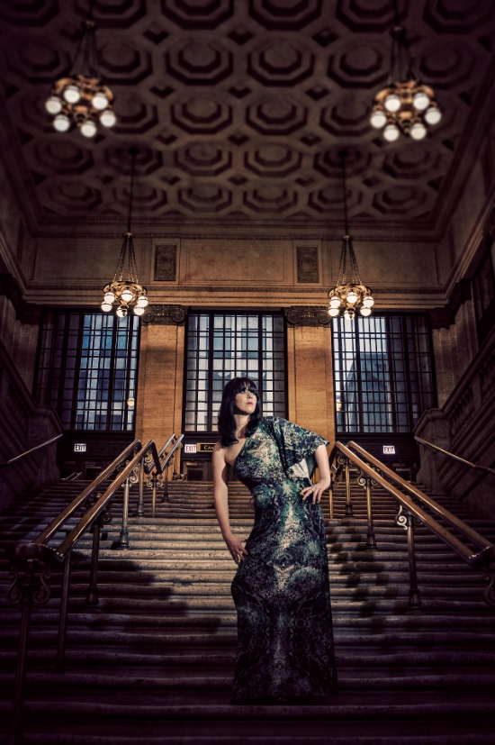 Female model photo shoot of Erika_Reva in Union Station Chicago, IL