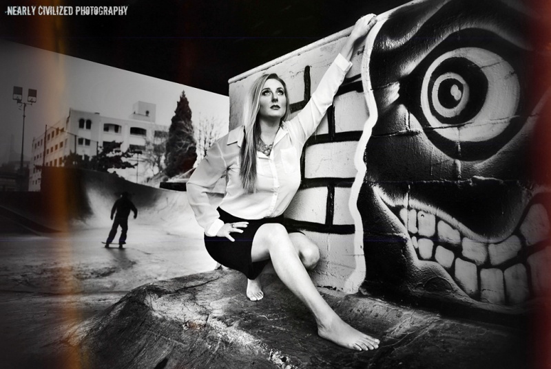 Female model photo shoot of Kristen Hartley in Burnside Skate Park