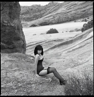 Female model photo shoot of Lurid P and 0X0 in Vasquez Rocks