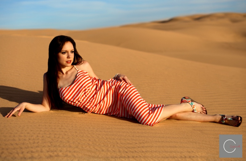 Female model photo shoot of Kirstyn I in Pismo Sand Dunes