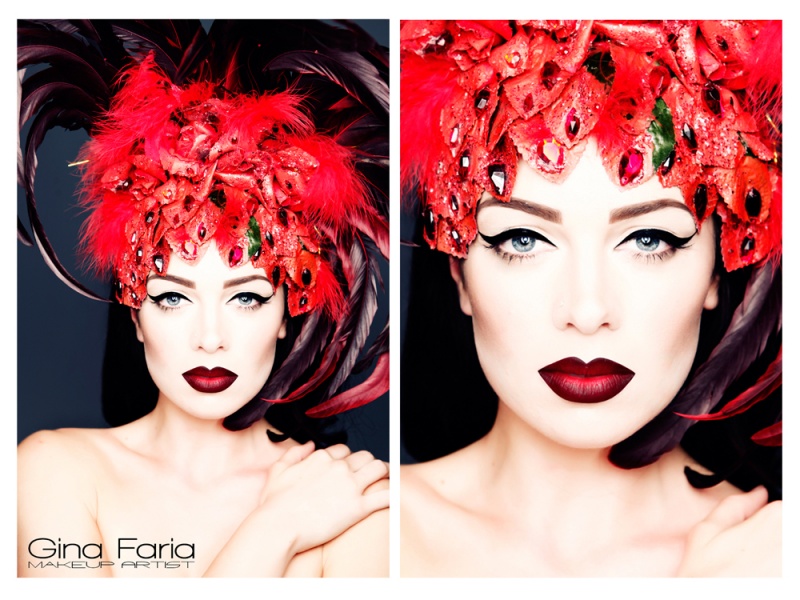 Female model photo shoot of Gina Faria Make up