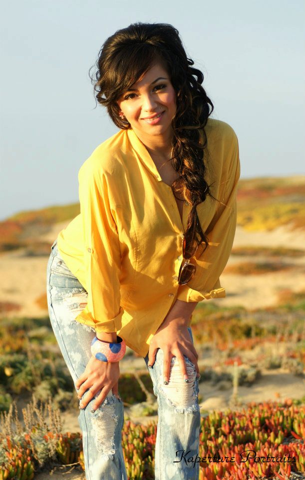 Female model photo shoot of HAIRGEM in marina beach