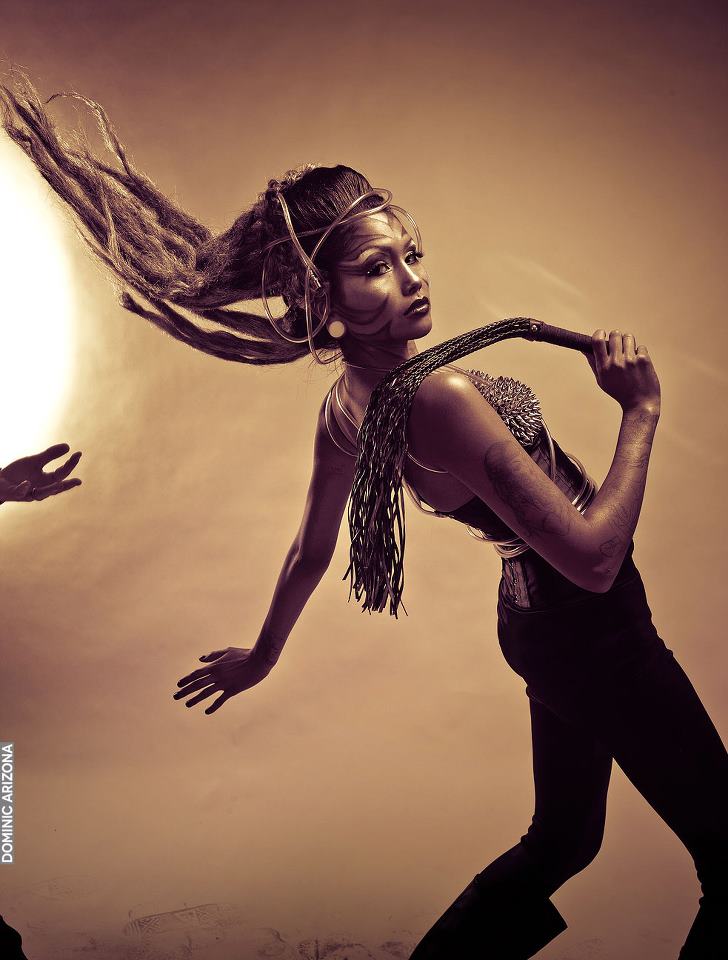 Female model photo shoot of Lana Starr Havok by Dominic AZ Bonuccelli and Ali Megan photography in Lovesmack Studios, hair styled by Kristopher Osuna