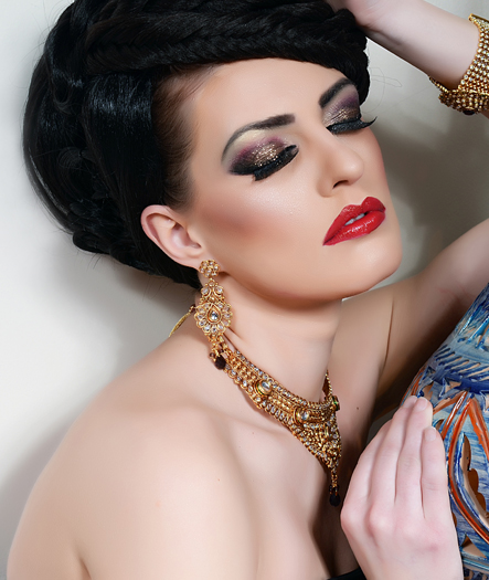 Female model photo shoot of Kat1801 in London, makeup by roobia din mua