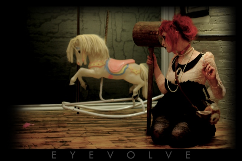 Male and Female model photo shoot of eyevo1ve and Tochian in rigor mortis studios