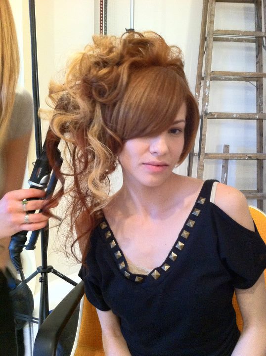 Female model photo shoot of MissMadLips in Studio salon shoot