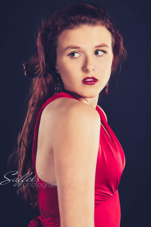 Female model photo shoot of Holly Halstrom by Saffels Photography in Wonderland Studios, OC, makeup by Cynthia Morelock