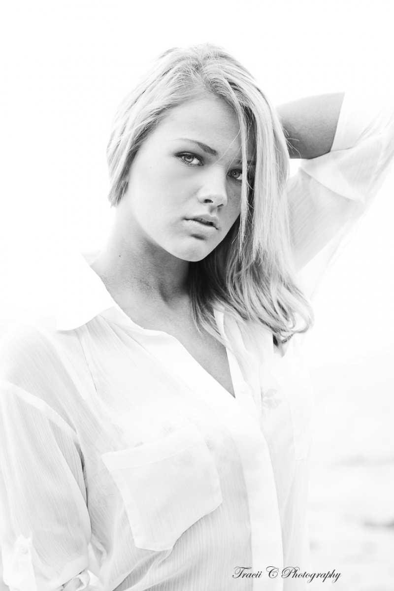 Female model photo shoot of Tracii C Photography in Merricks Beach, makeup by Katie Winkler MUA